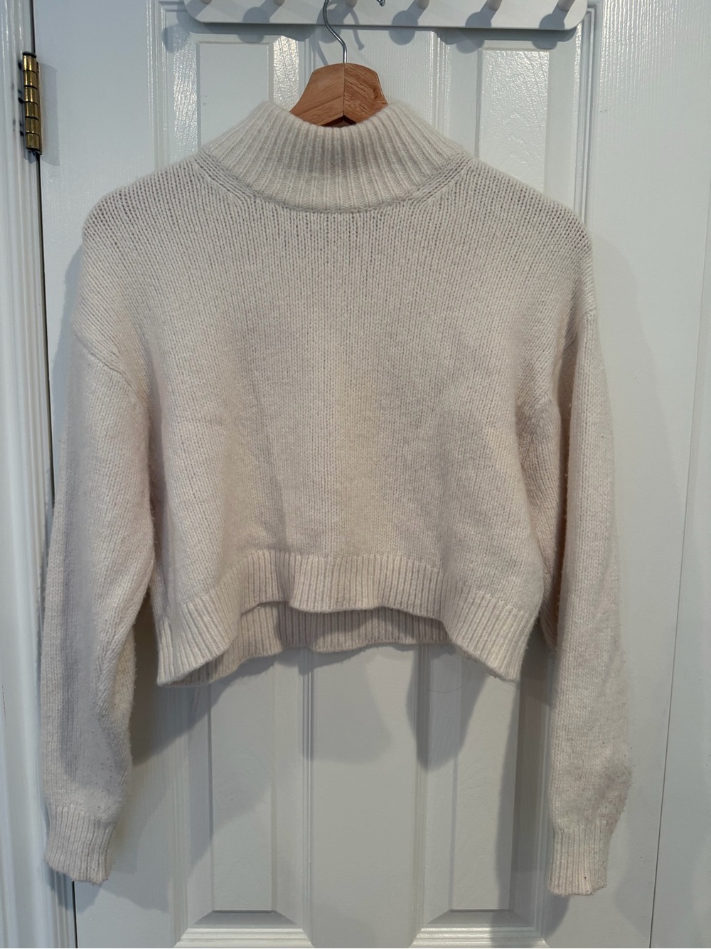 Sunday Best Cream Cropped Mock Neck Sweater